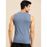 Men Blue Self Striped Innerwear Vest