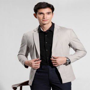 Notched Lapel Single-Breasted Blazer