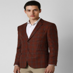 Checked Slim-Fit Single Breasted Blazer