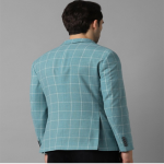 Men Checked Slim-Fit Single Breasted Formal Blazer