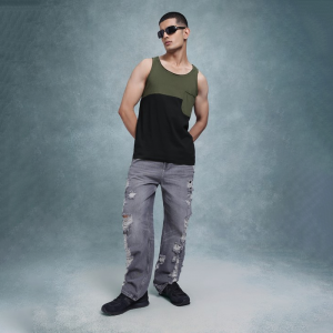 Colourblocked Pure Cotton Longline T-shirt