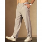 Men Baggy Fit Pleated Trousers