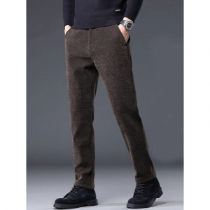 Men Beige Relaxed Cotton Easy Wash Trousers